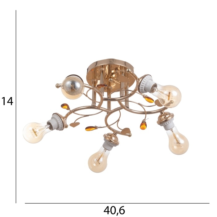 Люстра Люстра "Грета" бп 5х40Вт Е27 Золото МОДЕЛЬ: 2600553