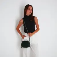 Сумка женская кросс-боди на молнии, 21&times;7&times;14 см, зелёный