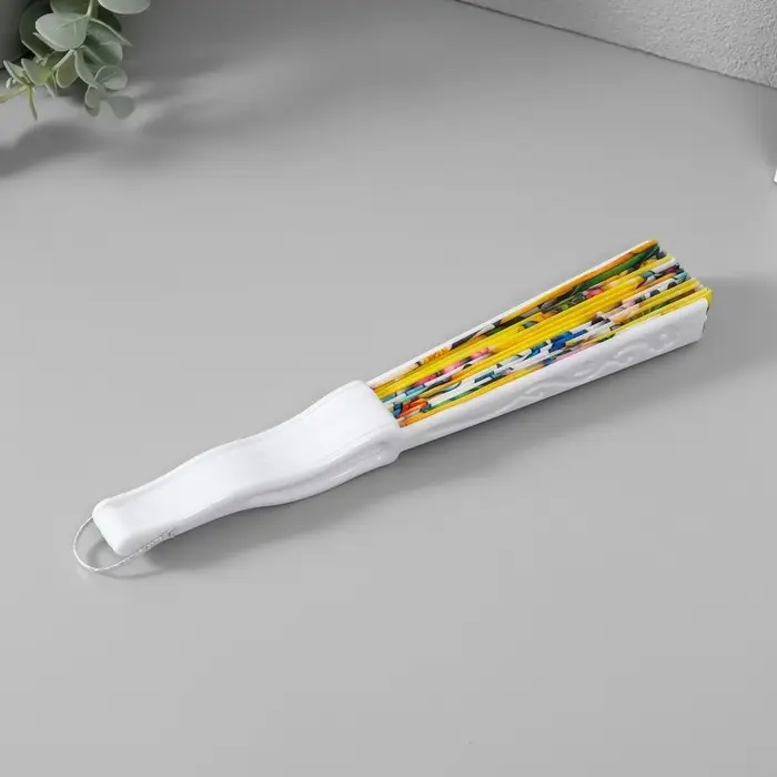 Веер складной &laquo;Лимонный орнамент&raquo;, 23 см, МИКС