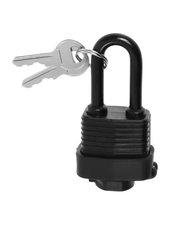 Замок навесной LOCKLAND, 30 мм, влагозащищенный, длинная дужка, 2 ключа, цвет черный