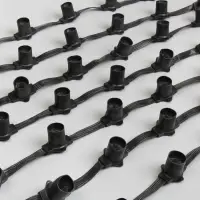 Гирлянда &laquo;Белт-лайт&raquo; 50 м, IP65, 5W, тёмная каучуковая нить, шаг 15 см, Е27 (без ламп), 220 В