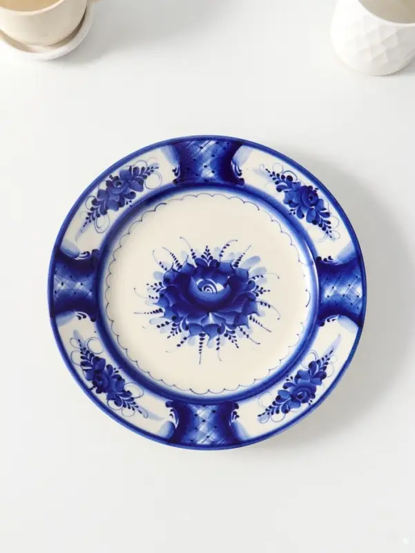 Тарелка под второе, D24см , гжель