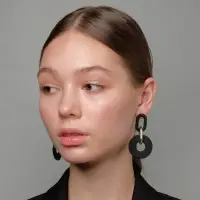 Серьги металл &laquo;Цепь&raquo; кольца, 3 звена, цвет золотисто-чёрный