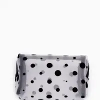 Косметичка дор Горох, сетка 18*7,5*10, отд на молнии, белый Косметичка дор Горох, сетка 18*7,5*10, отд на молнии, белый