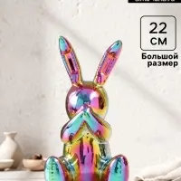 Фигурка керамика &laquo;Зайка спрятал носик&raquo;, зелёный хамелеон, 11&times;12&times;22 см