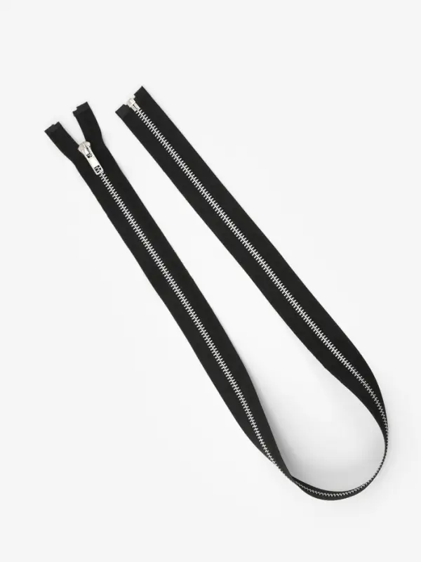 Молния металлическая, №5, разъёмная, замок автомат, 80 см, чёрная