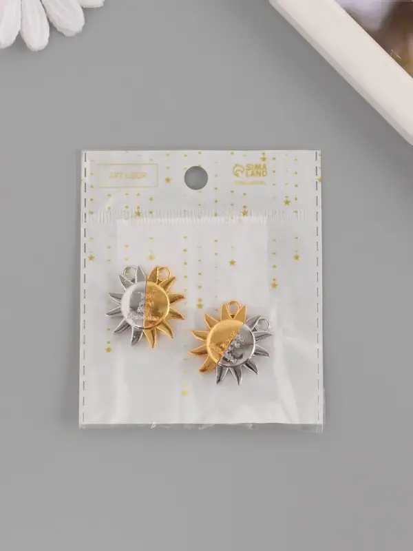 Замок магнитный металл Замок магнитный металл "Солнце" набор 2 шт золото-серебряный 2,7х2,6 см