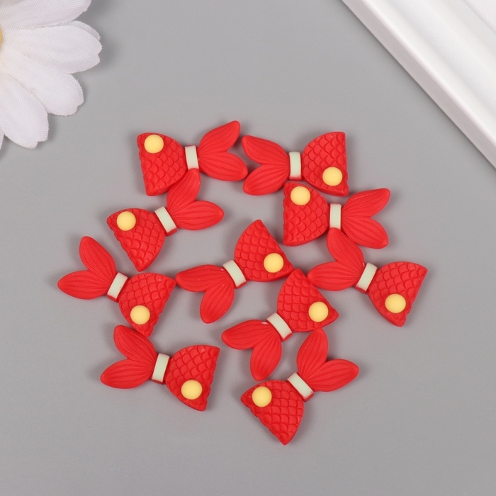 Декор для творчества пластик Декор для творчества пластик "Красный хвост русалки" набор 12 шт 2,3х1,4 см