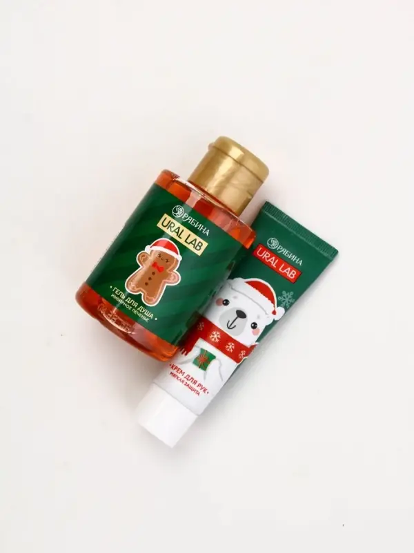 Новогодний подарочный набор косметики «С Новым Годом»: гель для душа 110 мл и крем для рук 30 мл, URAL LAB Новогодний подарочный набор косметики «С Новым Годом»: гель для душа 110 мл и крем для рук 30 мл, URAL LAB