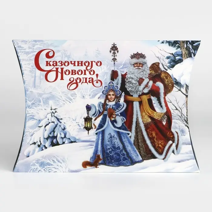 Коробка новогодняя складная фигурная «Дед Мороз и Снегурочка», 26 х 19 х 4 см Коробка новогодняя складная фигурная «Дед Мороз и Снегурочка», 26 х 19 х 4 см