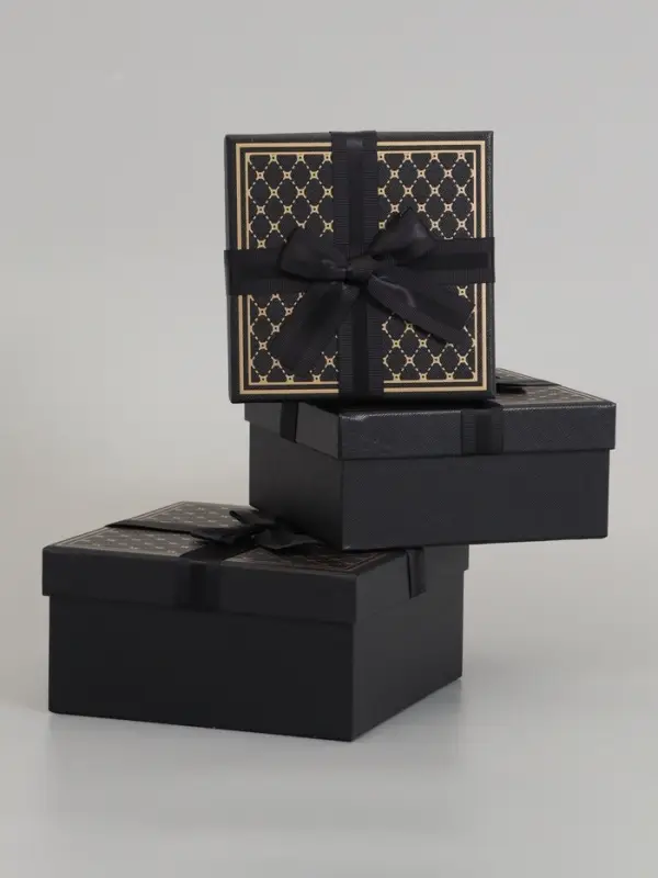 Набор подарочных коробок 3 в 1, 19&times;19&times;9.5 см, 17&times;17&times;8 см, 15&times;15&times;6.5 см