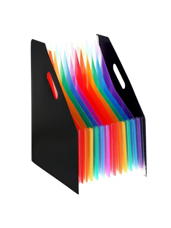 Лоток для бумаг А4, вертикальный, пластиковый, 13 отделений, чёрный