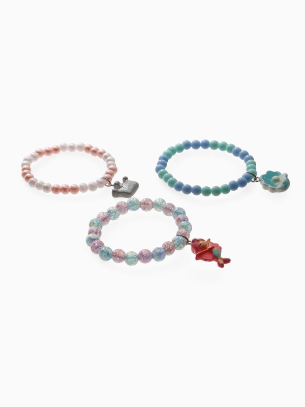 Браслет детский  Браслет детский "Выбражулька" 3шт, сияние, русалка, корона, ракушка, цветной