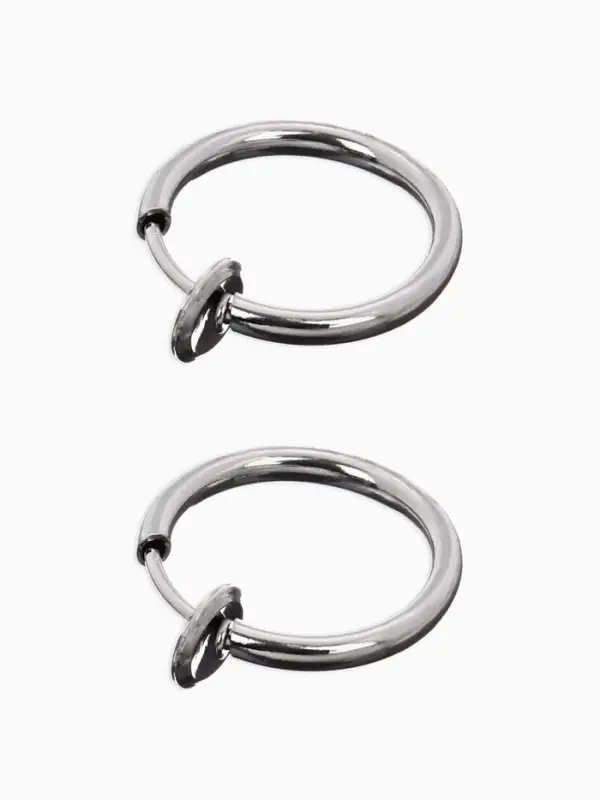 Пирсинг в ухо &laquo;Кольцо&raquo;, диск, d=11 мм, 2 шт. цвет серебро