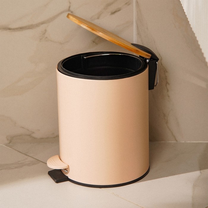 Ведро для мусора SL Home, 5 л, 20,5×24×26 см, цвет бежевый Ведро для мусора SL Home, 5 л, 20,5×24×26 см, цвет бежевый