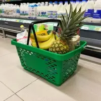 Корзина покупательская пластиковая 28 л, 51.5×34×26 см, зелёная