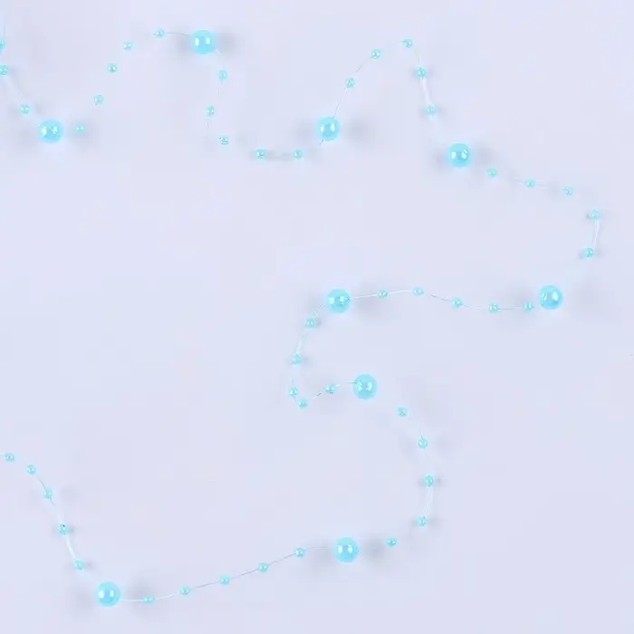 Леска для декора с бусинками, длина — 4,8 м, цвет голубой