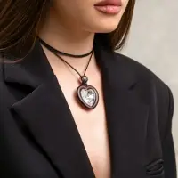 Кулон на шнурке &laquo;Сердце и бусина&raquo;, регулируемый, L=90 см, чёрный