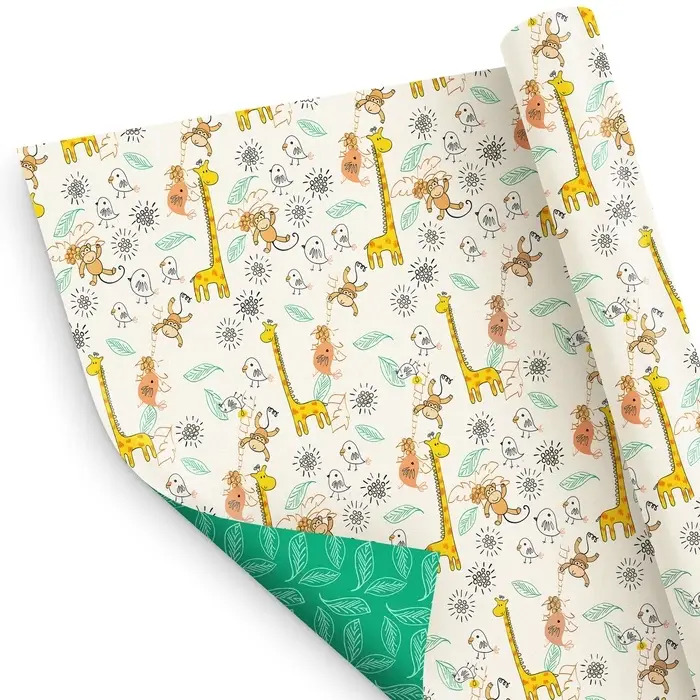 Бумага крафтовая двухсторонняя &laquo;Жирафы&raquo;, 70 &times; 100 см
