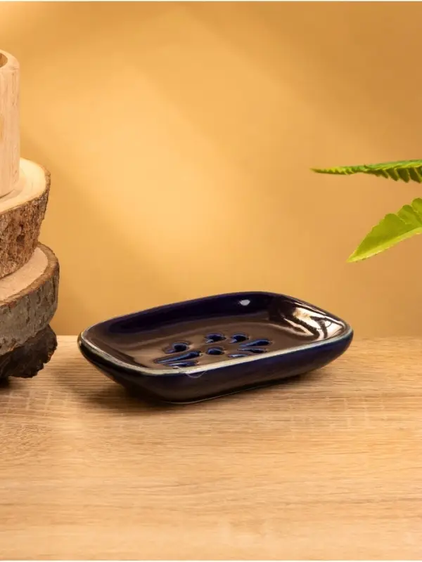 Мыльница &laquo;Цветок&raquo;, 12&times;8&times;2 см, керамика, синяя