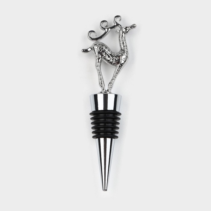 Пробка для бутылки Magistro Deer, 12,5 см, цвет серебристый Пробка для бутылки Magistro Deer, 12,5 см, цвет серебристый