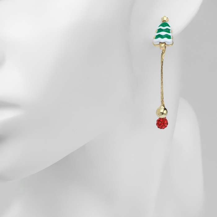 Новый год! Серьги «Новогодние» висячие, дед мороз, цветные в золоте Новый год! Серьги «Новогодние» висячие, дед мороз, цветные в золоте