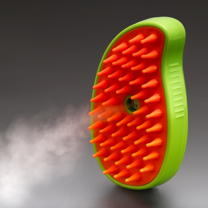 Паровая щетка-расческа для животных, с USB-зарядкой, зелёная Паровая щетка-расческа для животных, с USB-зарядкой, зелёная