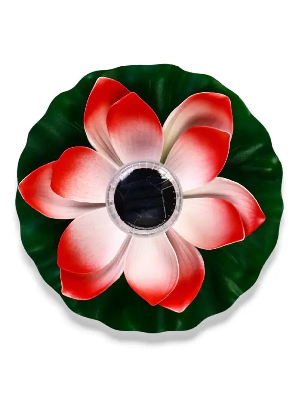 Садовый светильник для водоемов 28 х 28 х 9 см на солнечной бат-е Садовый светильник для водоемов 28 х 28 х 9 см на солнечной бат-е "Лотос" красный N008