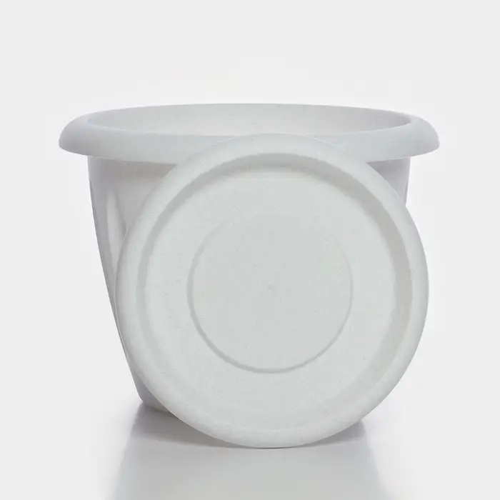 Горшок для цветов &laquo;Фелиция&raquo;, 3.6 л, d=22.5 см, h=17.2 см, пластиковый, с поддоном, цвет мраморный