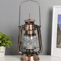 Ночник декоративный LED, аккум 5800mAh 3,7V "Фонарь" регулятор яркости бронза 11,5х16х24 см   109144