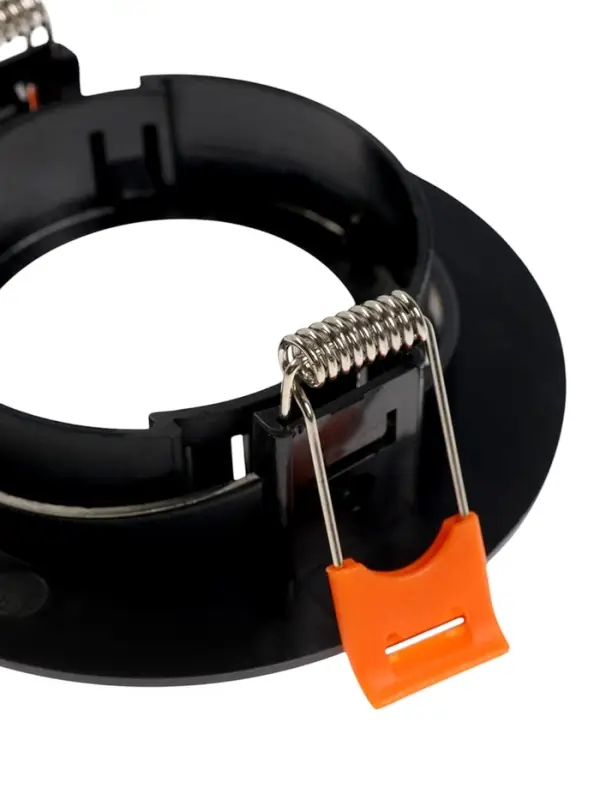 Светильник встраиваемый под лампу MR-16, поворотный, круглый, пластиковый, чёрный