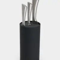 Подставка для ножей с наполнителем Доляна &laquo;Нео&raquo;, 22&times;11 см, покрытие софт тач, чёрная