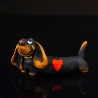 Фигурка полистоун &laquo;Такса счастливая&raquo;, 4.5&times;9&times;4.3 см