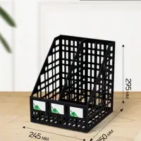 Лоток для бумаг &laquo;Стамм&raquo;, А4, сборный, вертикальный, 2 отделения, чёрный