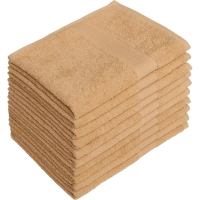 Набор полотенец махровых бордюр 440 г/м2, 40х70 бежевый, 10шт