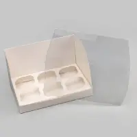 Коробка для 6 капкейков, белая 23.5&times;16&times;14 см