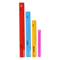 Набор пластиковых линеек Calligrata, 4 штуки (15, 20, 25 и 30 см), непрозрачные, МИКС