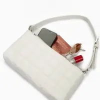 Сумка женская багет на молнии, 27&times;5&times;13 см, белая