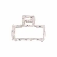 Крабик для волос &laquo;Сабина&raquo;, прямой, 4 см, серебристый