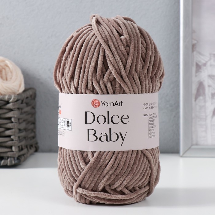 Пряжа Пряжа "Dolce Baby" 100% микрополиэстер 85м/50 гр (754 серо-бежевый)