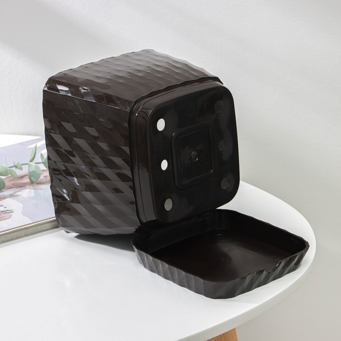 Горшок для цветов с поддоном «Классика», 2 л, шоколадный Горшок для цветов с поддоном «Классика», 2 л, шоколадный