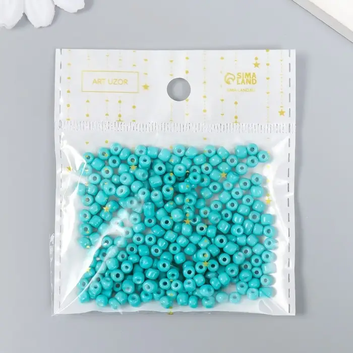 Бисер круглый 6/0  Бисер круглый 6/0 "Тёмно-зелёный неон" 20 гр