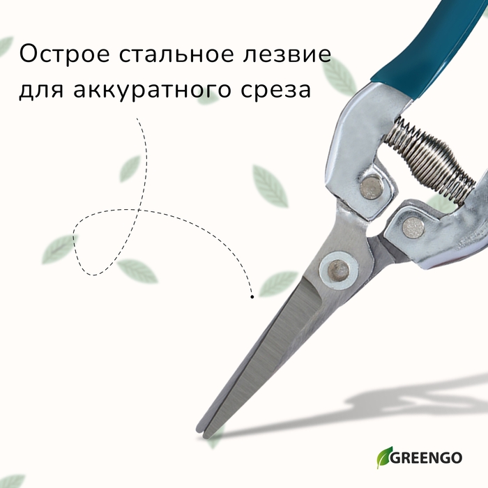 Ножницы садовые, 7 Ножницы садовые, 7" (18 см), с металлическими ручками, обрезиненная ручка, Greengo