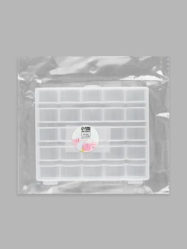 Органайзер для ниток, на 25 шпулек, 12&times;10.5&times;2.5 см, прозрачный