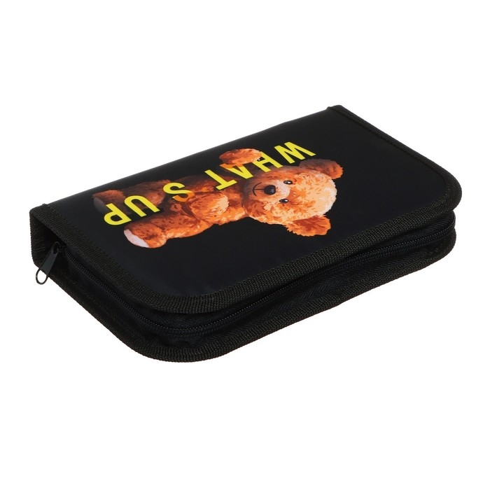 Пенал 1 секция, 130 х 210 х 40 мм, 2 откидные планки, тканевый, Calligrata TOP, Content Пенал 1 секция, 130 х 210 х 40 мм, 2 откидные планки, тканевый, Calligrata TOP, Content "Мишка"