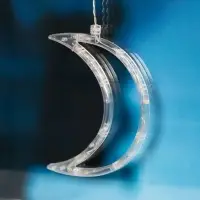 Гирлянда &laquo;Бахрома&raquo; 2.7&times;0.9 м с насадками &laquo;Месяц&raquo;, IP20, прозрачная нить, 138 LED, свечение тёплое белое, 8 режимов, 220 В