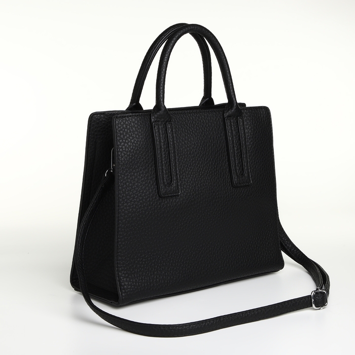 Сумка женская на молнии, TEXTURA, средний размер, цвет чёрный Сумка женская на молнии, TEXTURA, средний размер, цвет чёрный