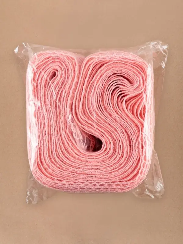 Кружево на сетке, 55 мм, 11&plusmn;1 м, нежно-розовое