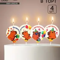 Свечи в торт на шпажке &laquo;Капибара&raquo;, 4 шт.