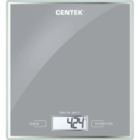Весы Centek CT-2462 LCD,кухонные,190х200 мм, max 5кг, шаг 1г,серебристый